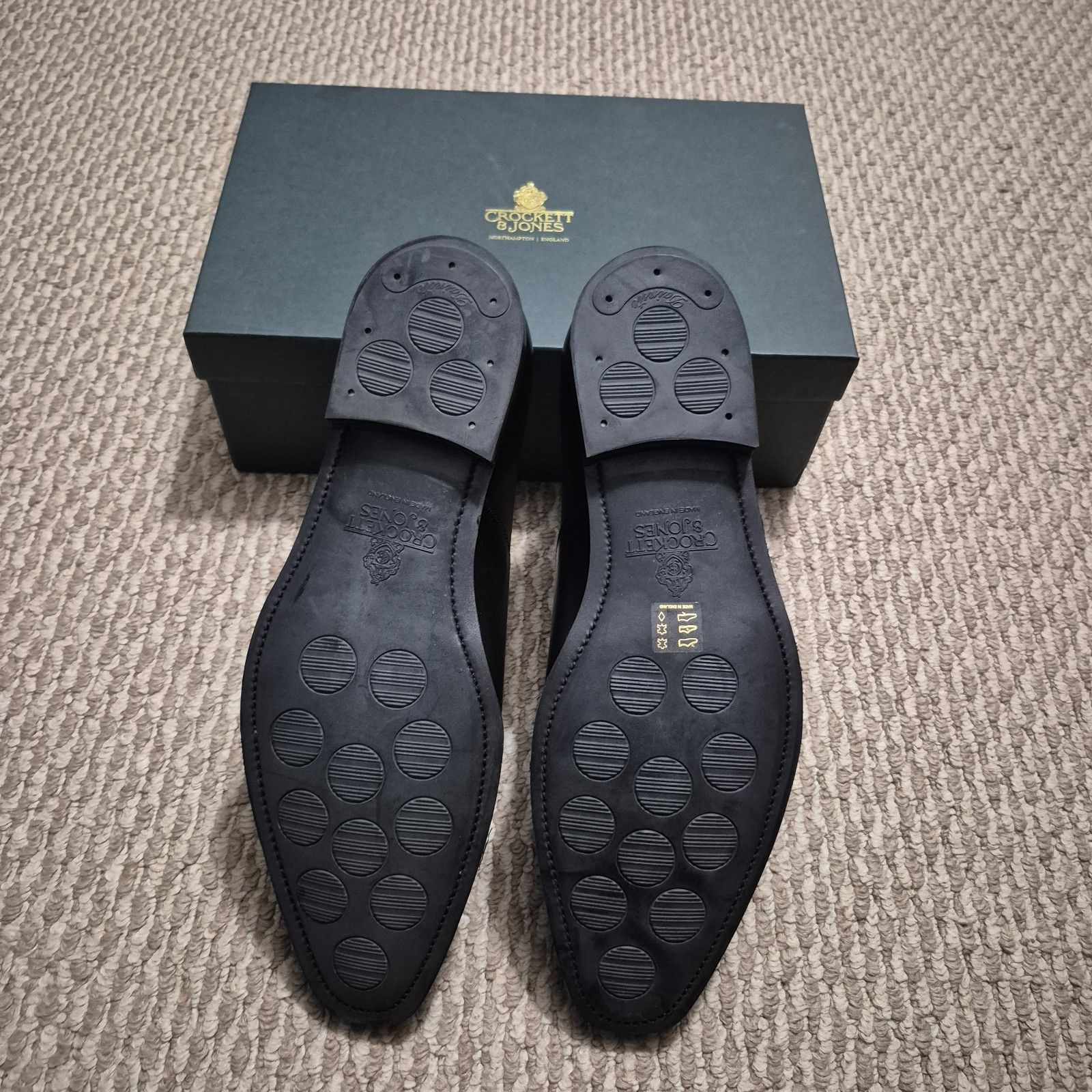 Crockett & Jones Hallam Black Leather Cap Toe Oxford Dress Shoes Uk 11 E Us 12 — image 6 of 8
